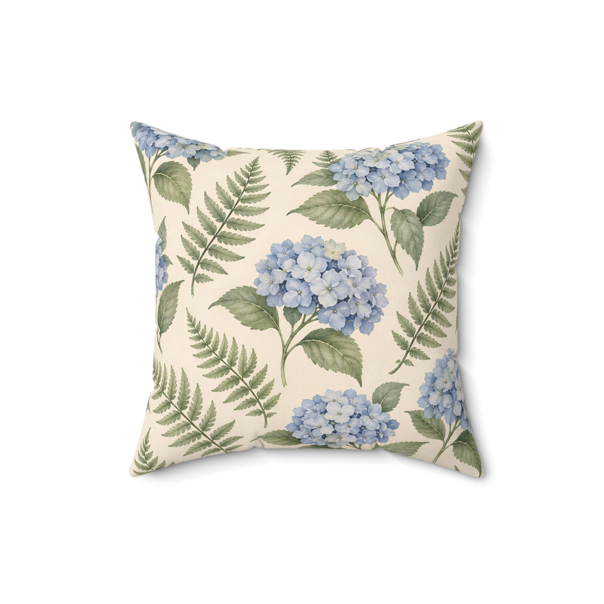 Hydrangea Fern Decorative Pillow