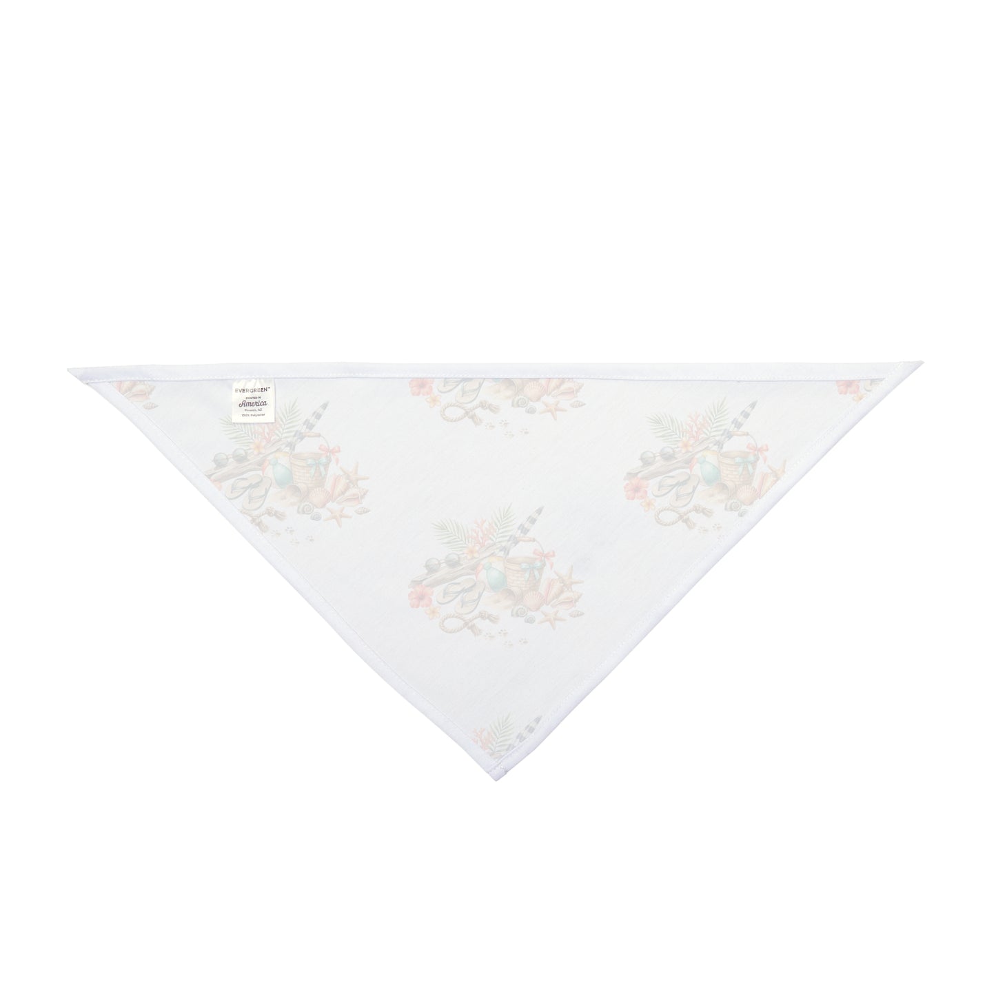 Beach Day Pet Bandana – Coastal Dog Bandana – Watercolor Seashell Pet Scarf – Summer Dog & Cat Bandana