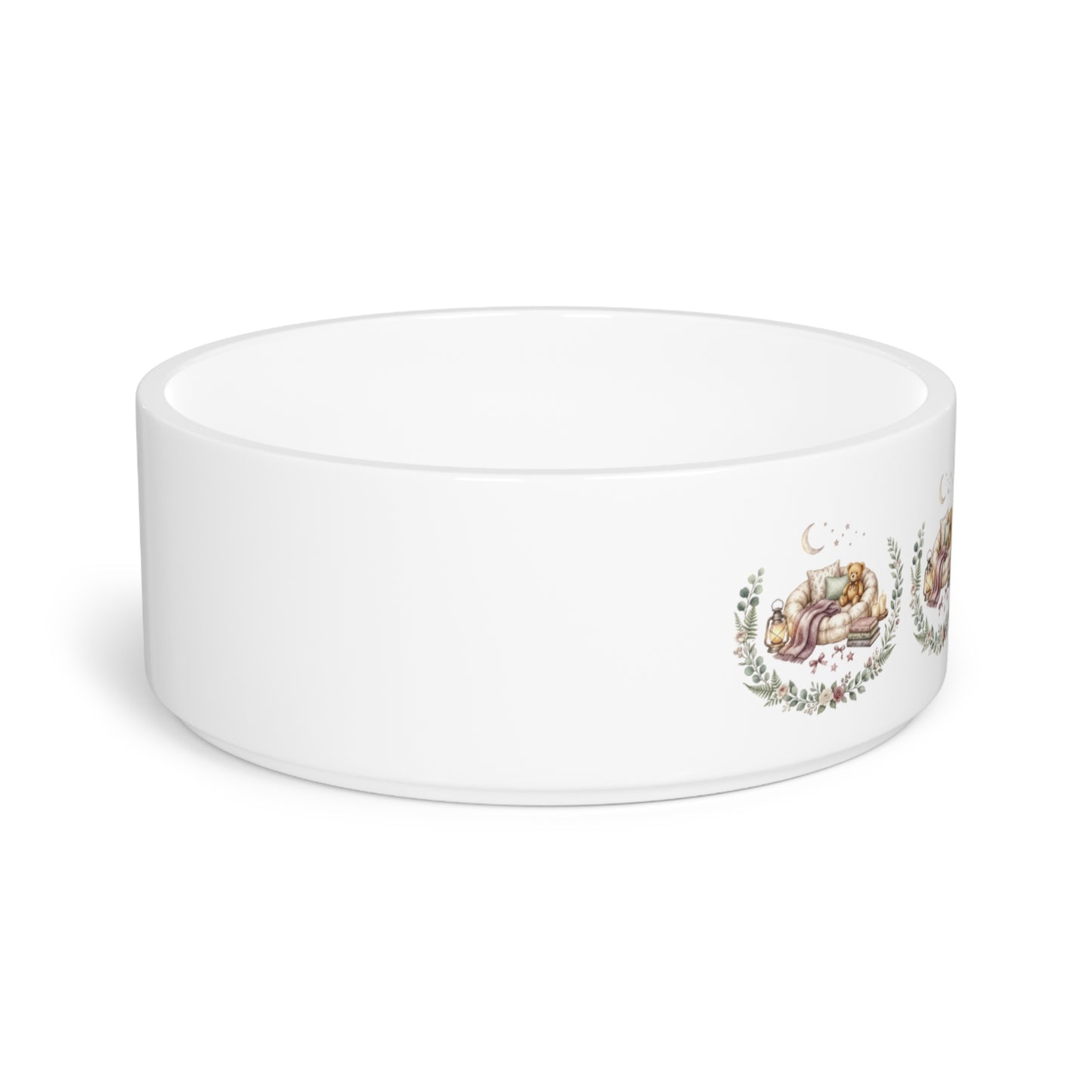 Ceramic Pet Bowl — Cozy Floral Design