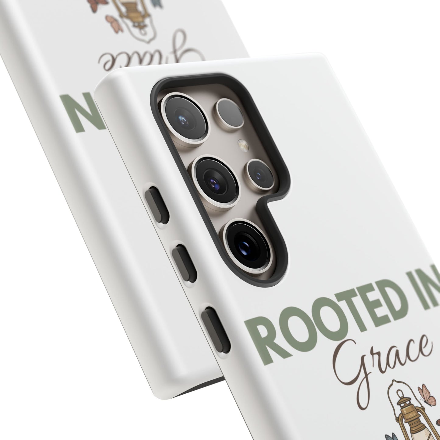 Rooted in Grace Phone Case — Floral Lantern Christian Protective Cover