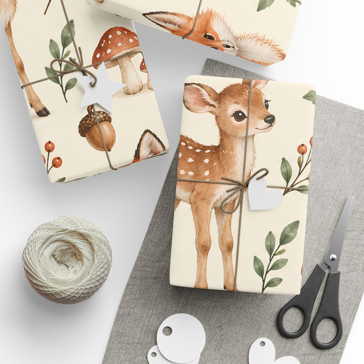 Fox & Foliage Wrapping Paper Roll — Autumn Woodland Gift Wrap