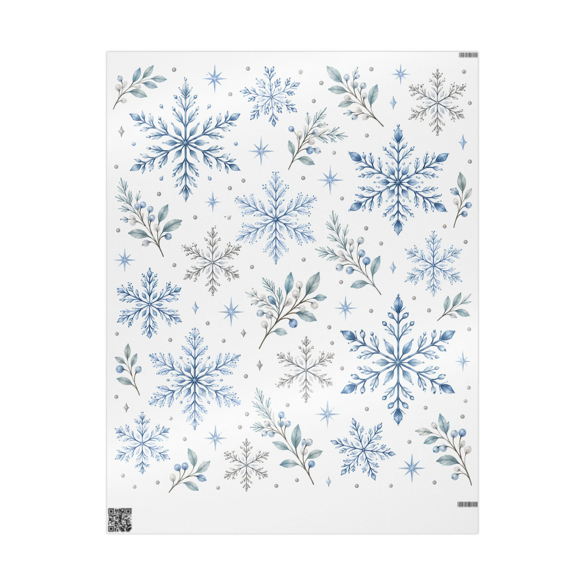 Blue Snowflake Wrapping Paper