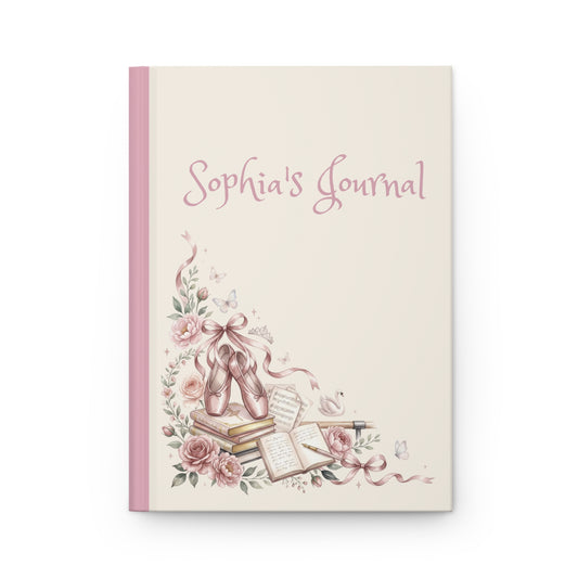 Ballerina Floral Hardcover Journal — Personalized 'Sophia's Journal' Ballet Keepsake