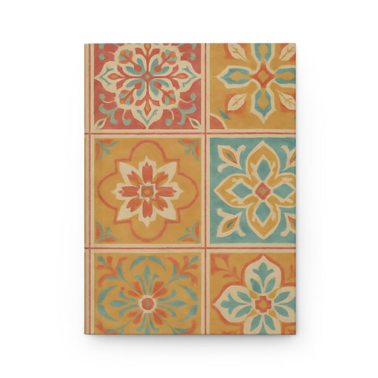 Boho Tile Pattern Hardcover Journal – Vibrant Geometric Design