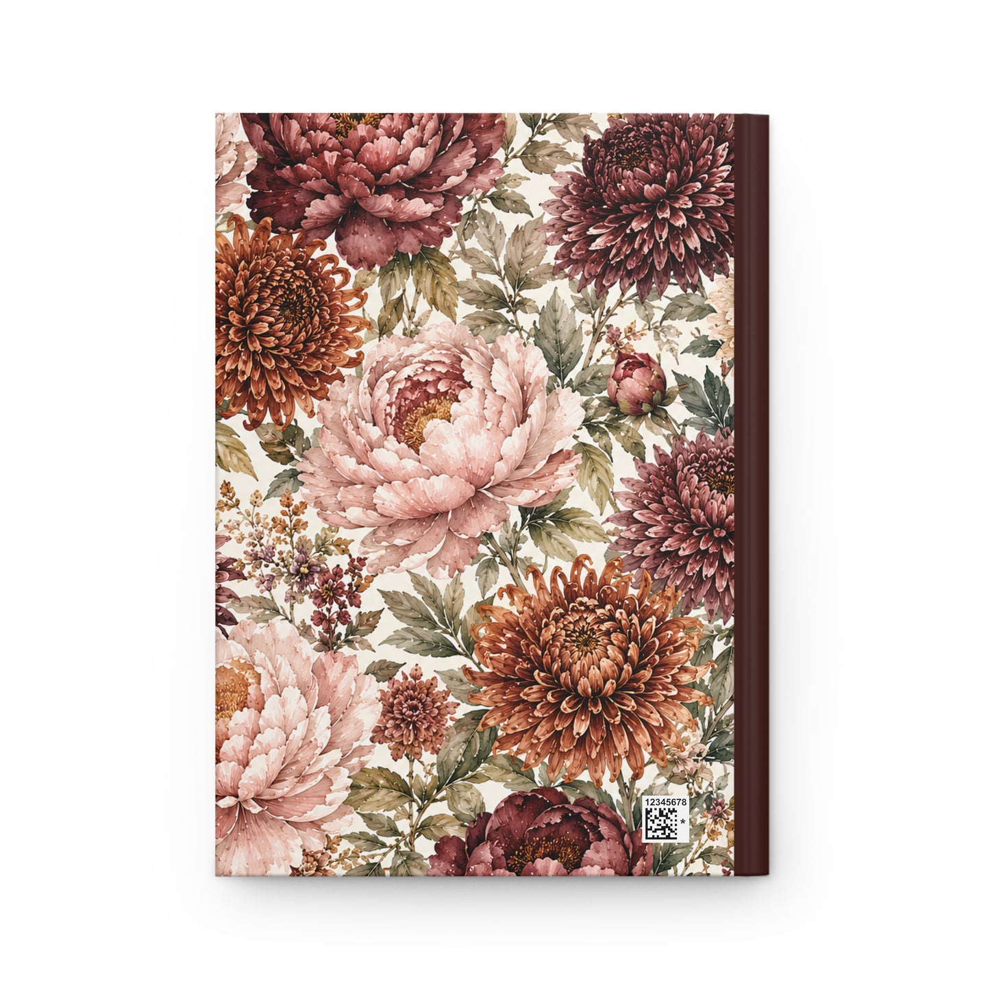 Personalized Floral Hardcover Journal — Vintage Chrysanthemum Notebook (Custom Name)