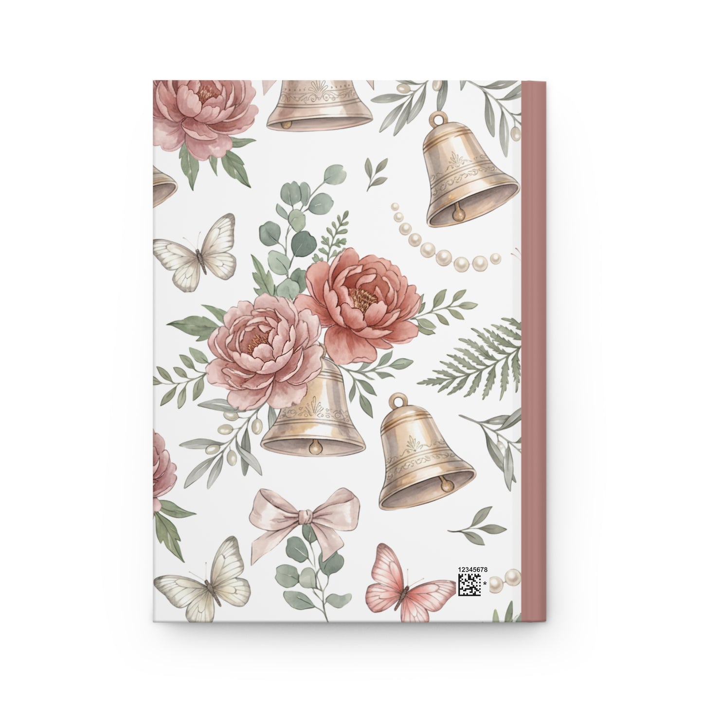Floral Wedding Bells Hardcover Journal — Vintage Roses & Butterflies Notebook