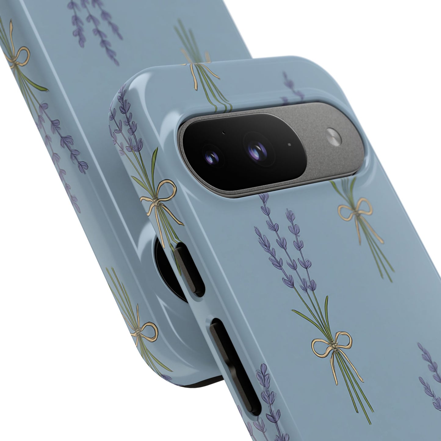 Lavender Bundle Phone Case – Blue Botanical Floral Print with 3D Wrap Design