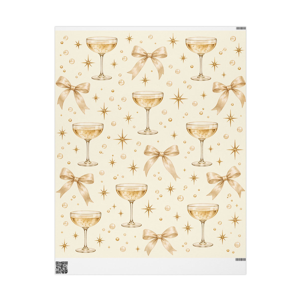 Champagne & Golden Stars Wrapping Paper | Elegant Celebration Gift Wrap