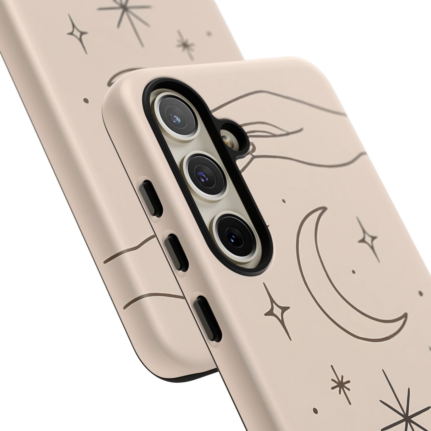 Mystic Minimalist Hands & Moon Phone Case – Celestial Line Art Design