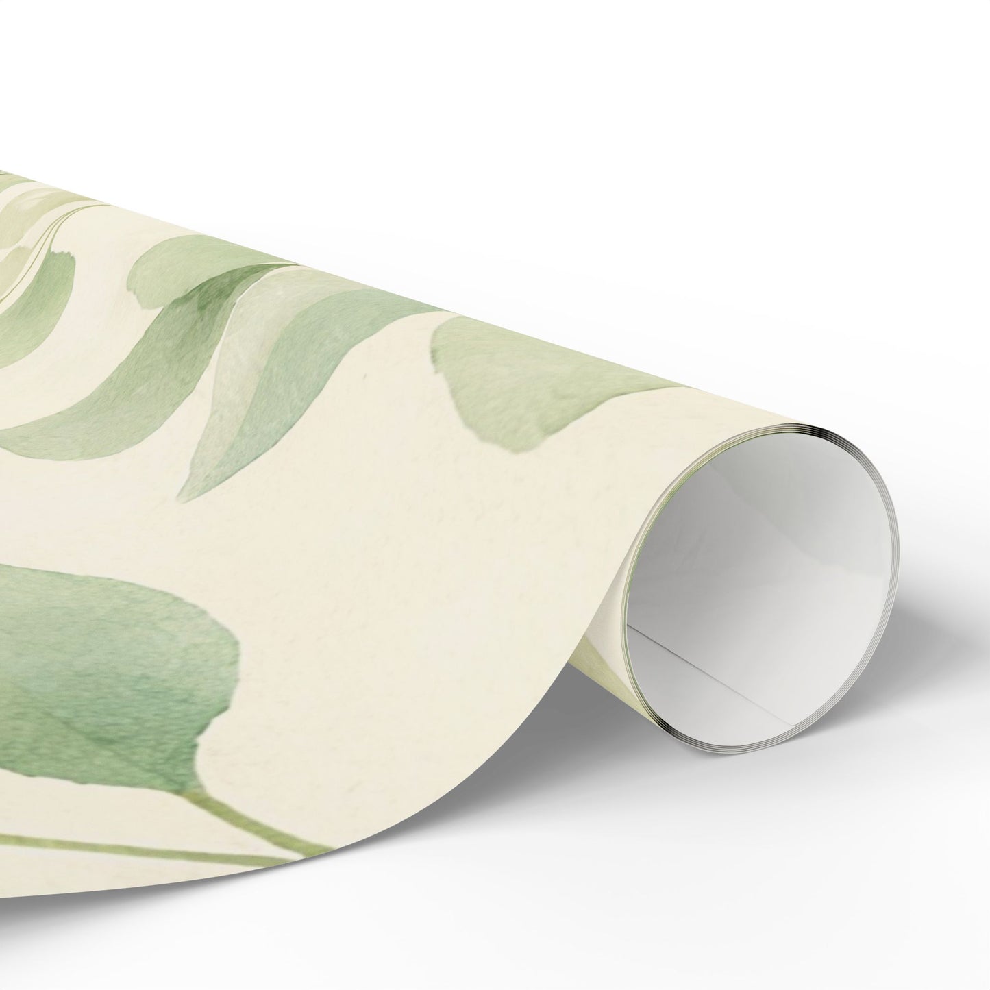 Eucalyptus Watercolor Wrapping Paper Roll — Botanical Gift Wrap for Weddings, Birthdays & Eco-Friendly Presents