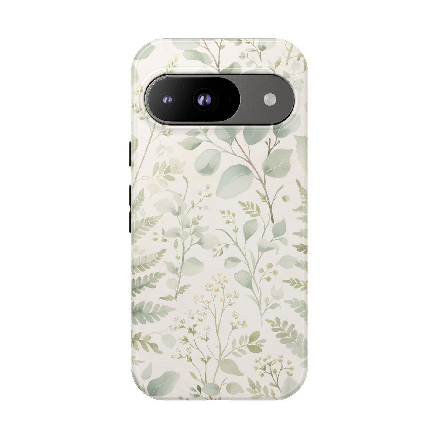 Floral Fern Tough Phone Case — Soft Green Botanical iPhone Cover