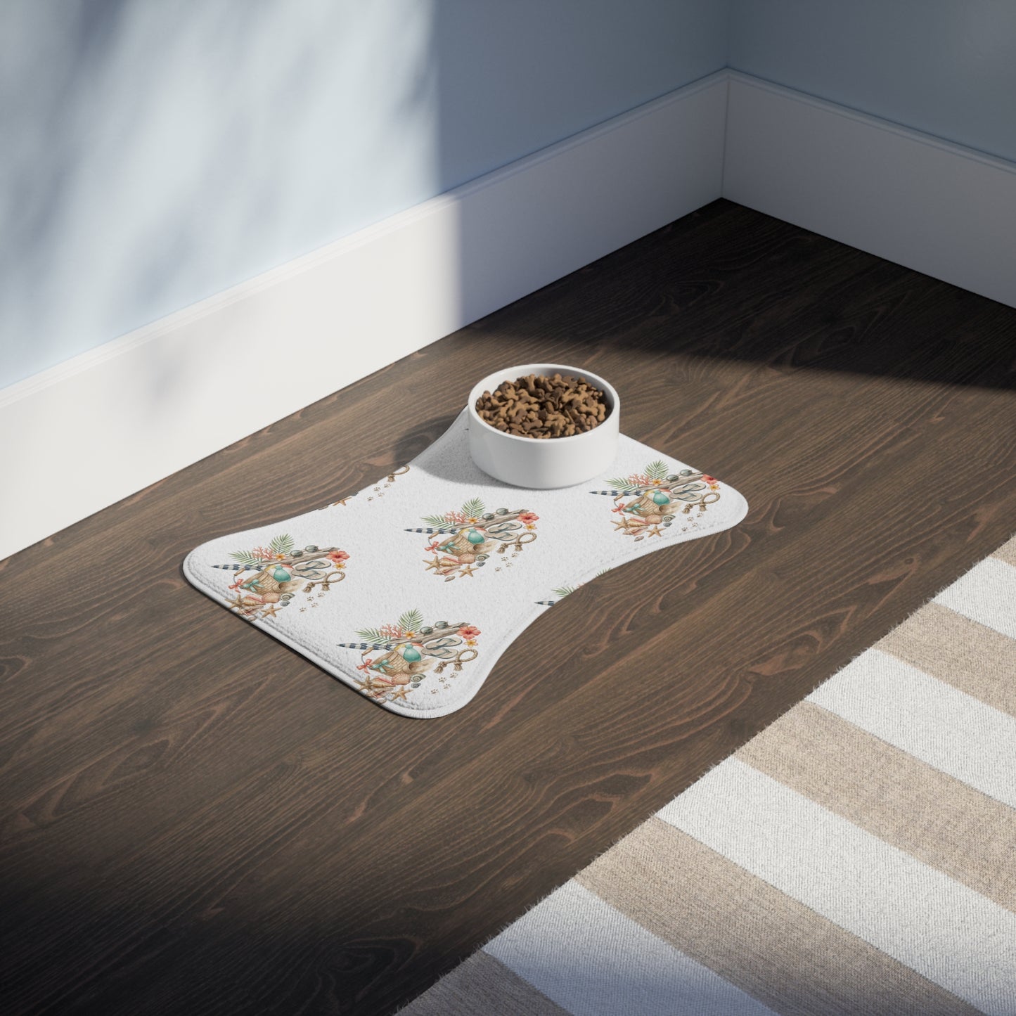 Coastal Seashell Pet Feeding Mat — Beachy Paw Placemat for Dogs & Cats