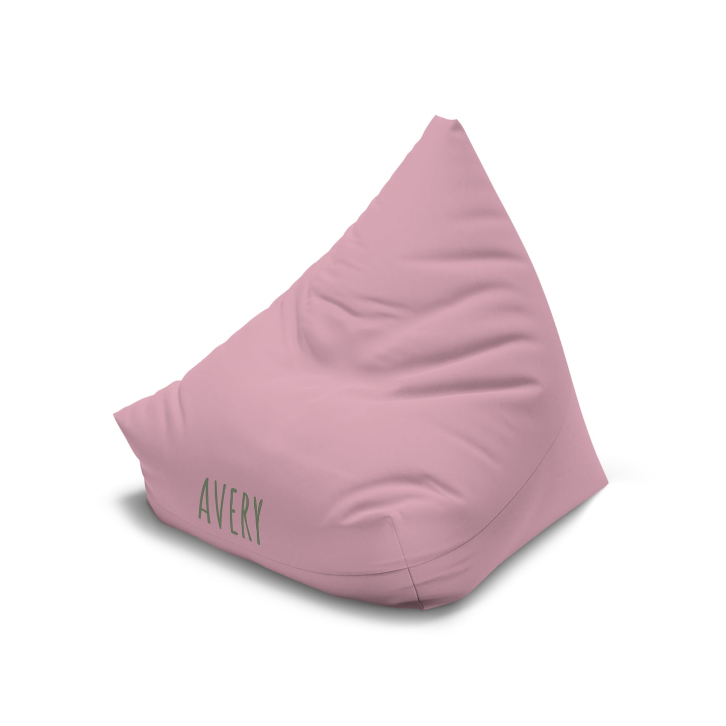 Personalized Pink Bean Bag Cover — Custom Name Avery Kids Lounger