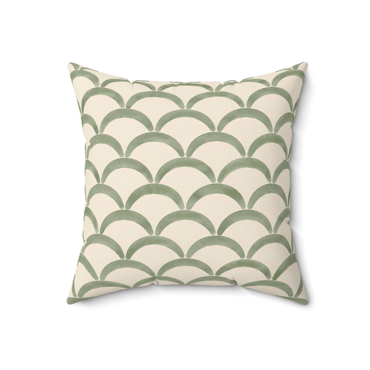 Green Scallop Pattern Decorative Pillow