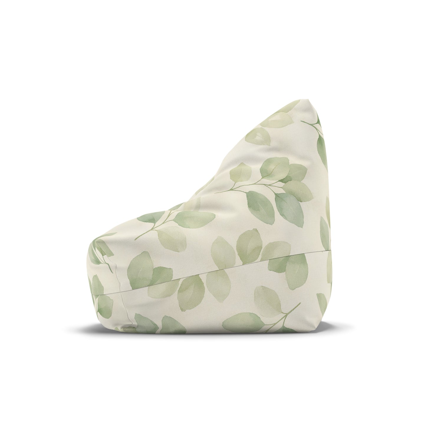 Botanical Leaf Bean Bag Cover — Soft Green Watercolor Foliage