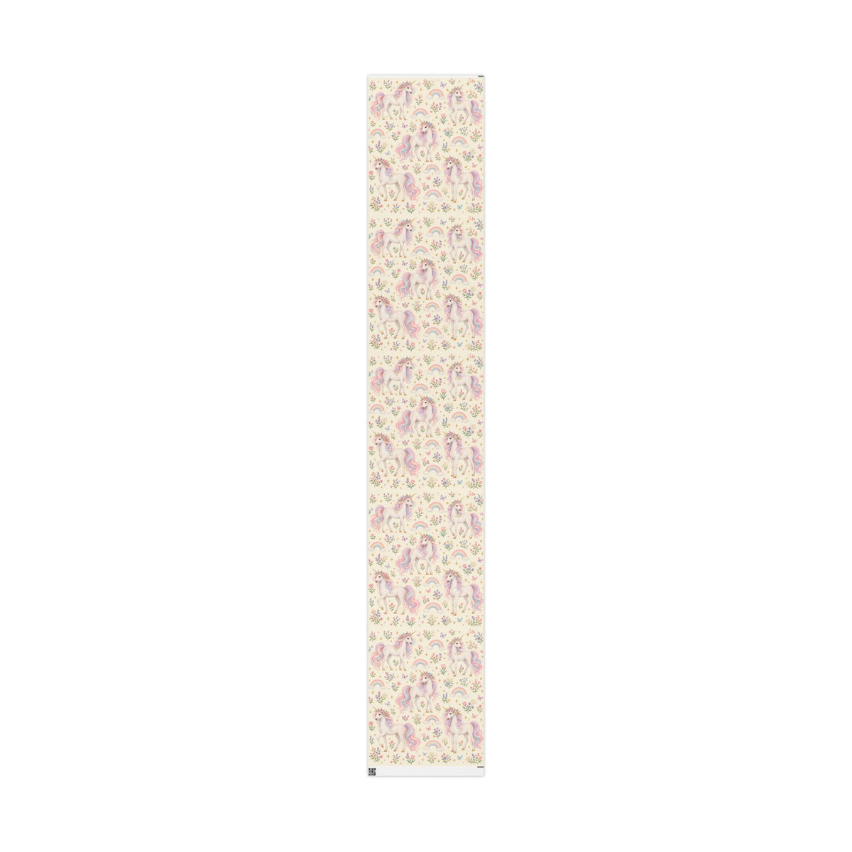 Unicorn Floral Wrapping Paper Roll — Pastel Rainbow Gift Wrap