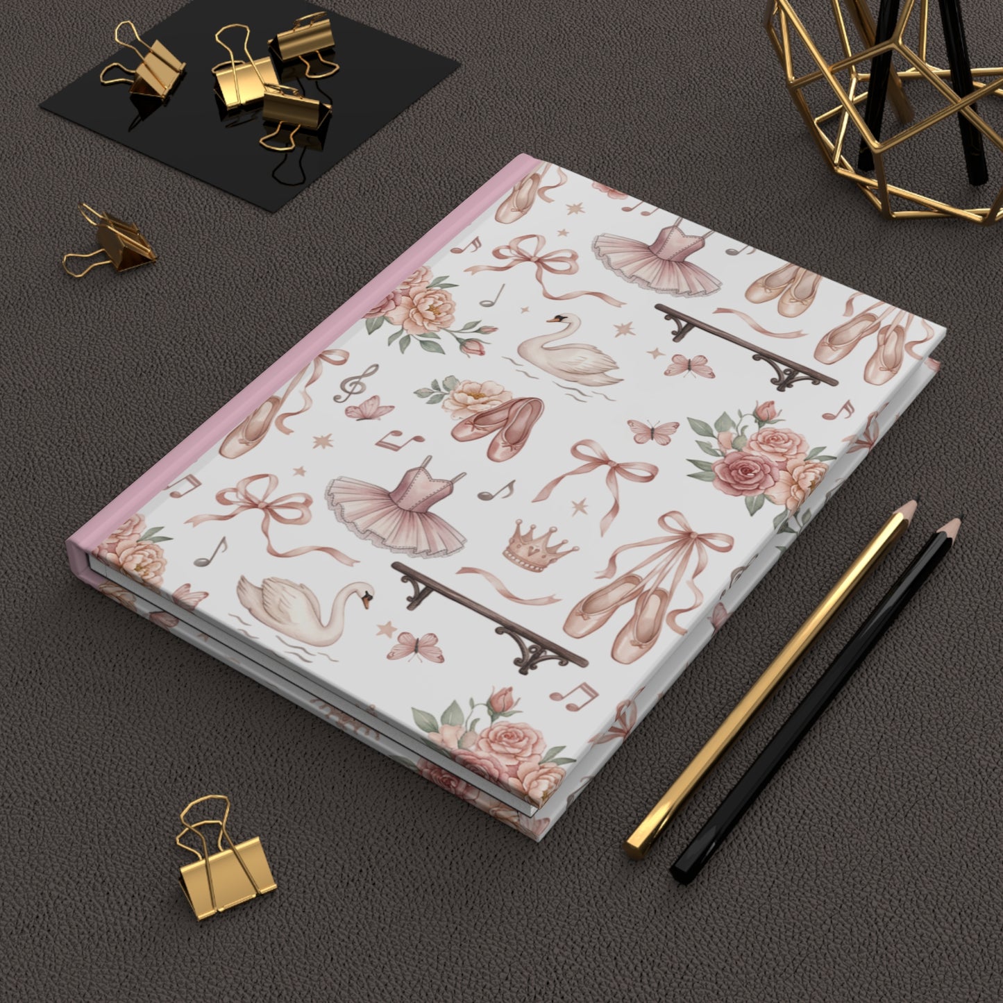 Ballet Dreams Hardcover Journal — Swan, Tutu & Pointe Shoe Notebook