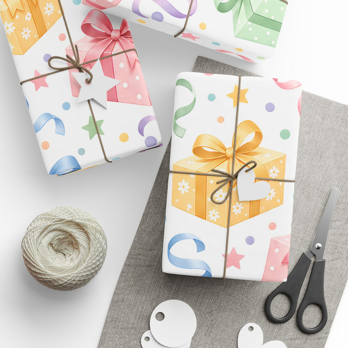 Birthday Confetti Gift Wrap — Colorful Party Wrapping Paper Roll