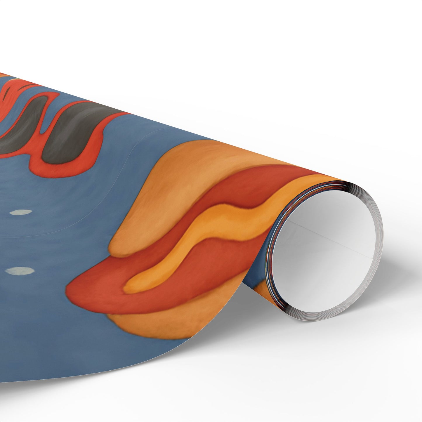 Summer BBQ Wrapping Paper – Watermelon, Hot Dogs & Fireworks on Blue