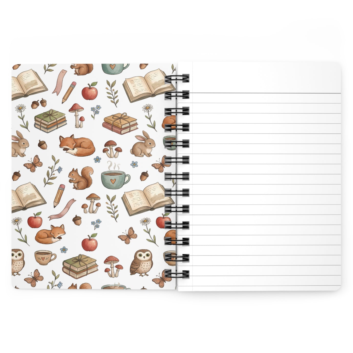 Personalized Woodland Reading Journal — "Jasmin's Thoughts" Spiral Notebook