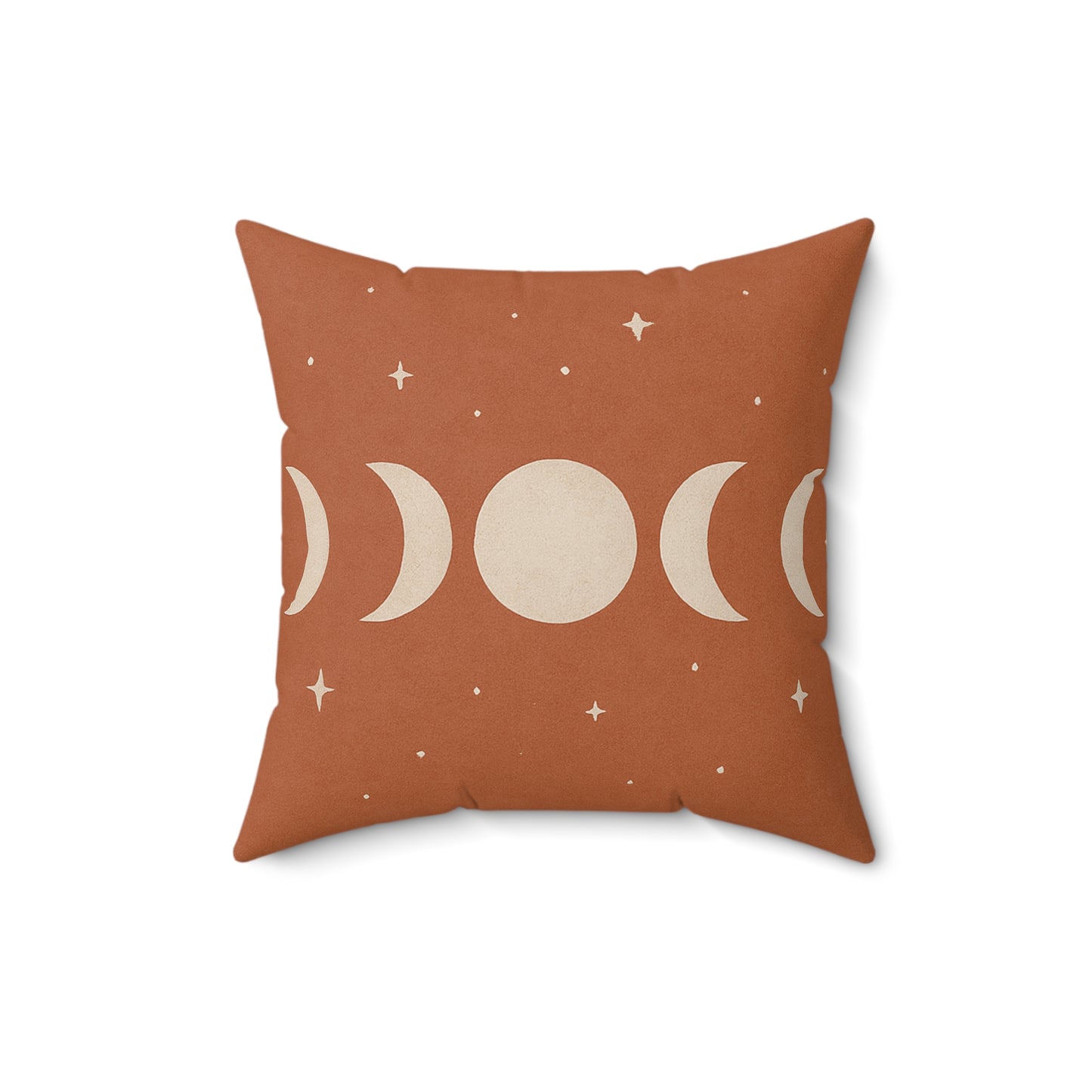 Boho Moon Phases Throw Pillow - Terracotta Celestial Decor