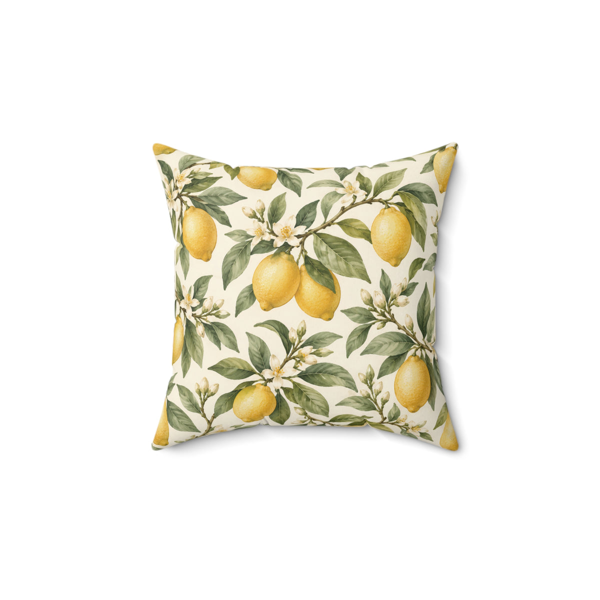 Lemon Grove Decorative Pillow – Botanical Citrus Throw Cushion
