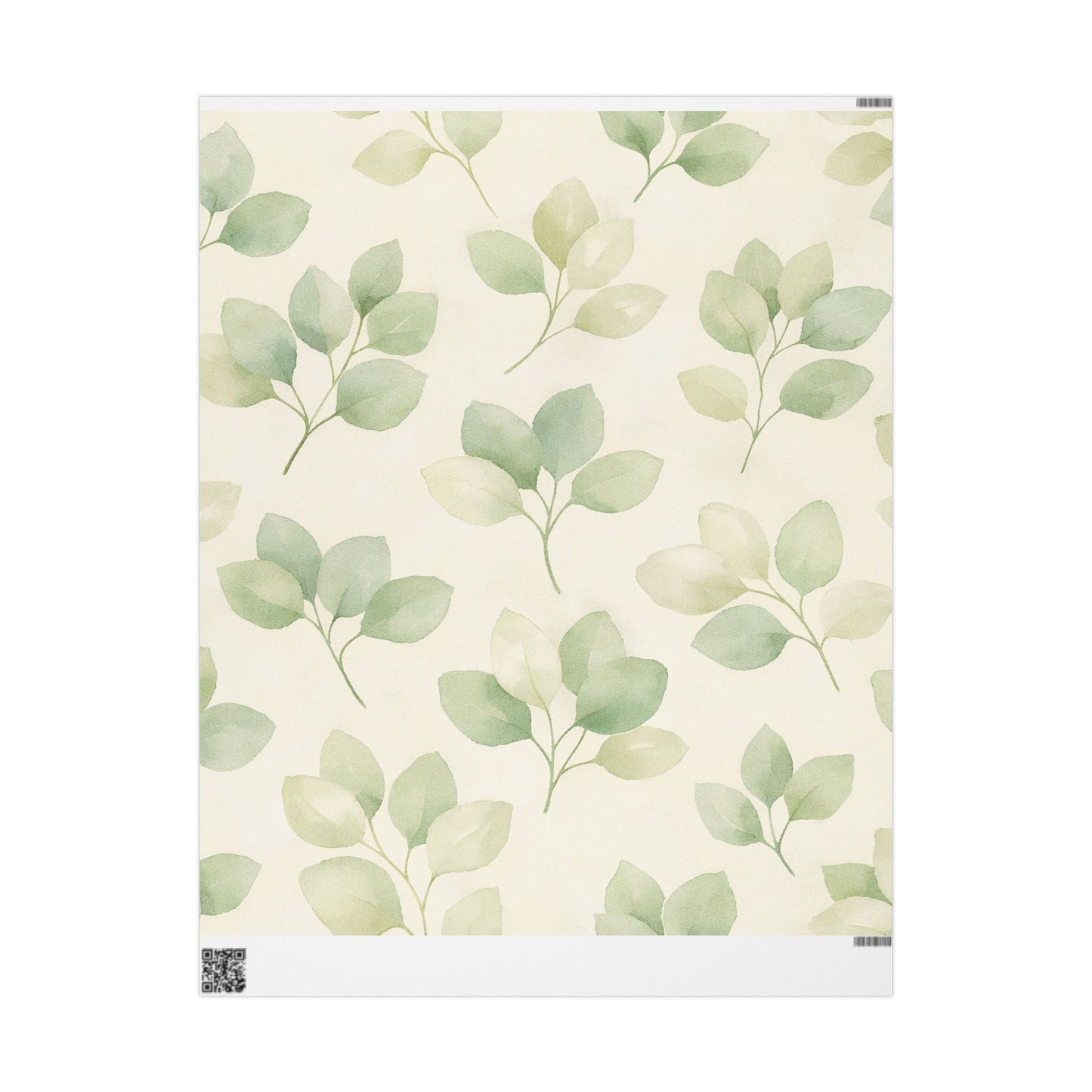 Eucalyptus Watercolor Wrapping Paper Roll — Botanical Gift Wrap for Weddings, Birthdays & Eco-Friendly Presents