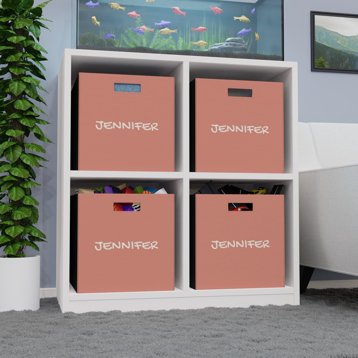 Personalized Felt Storage Box — Custom Name Organizer (e.g., "Jennifer")