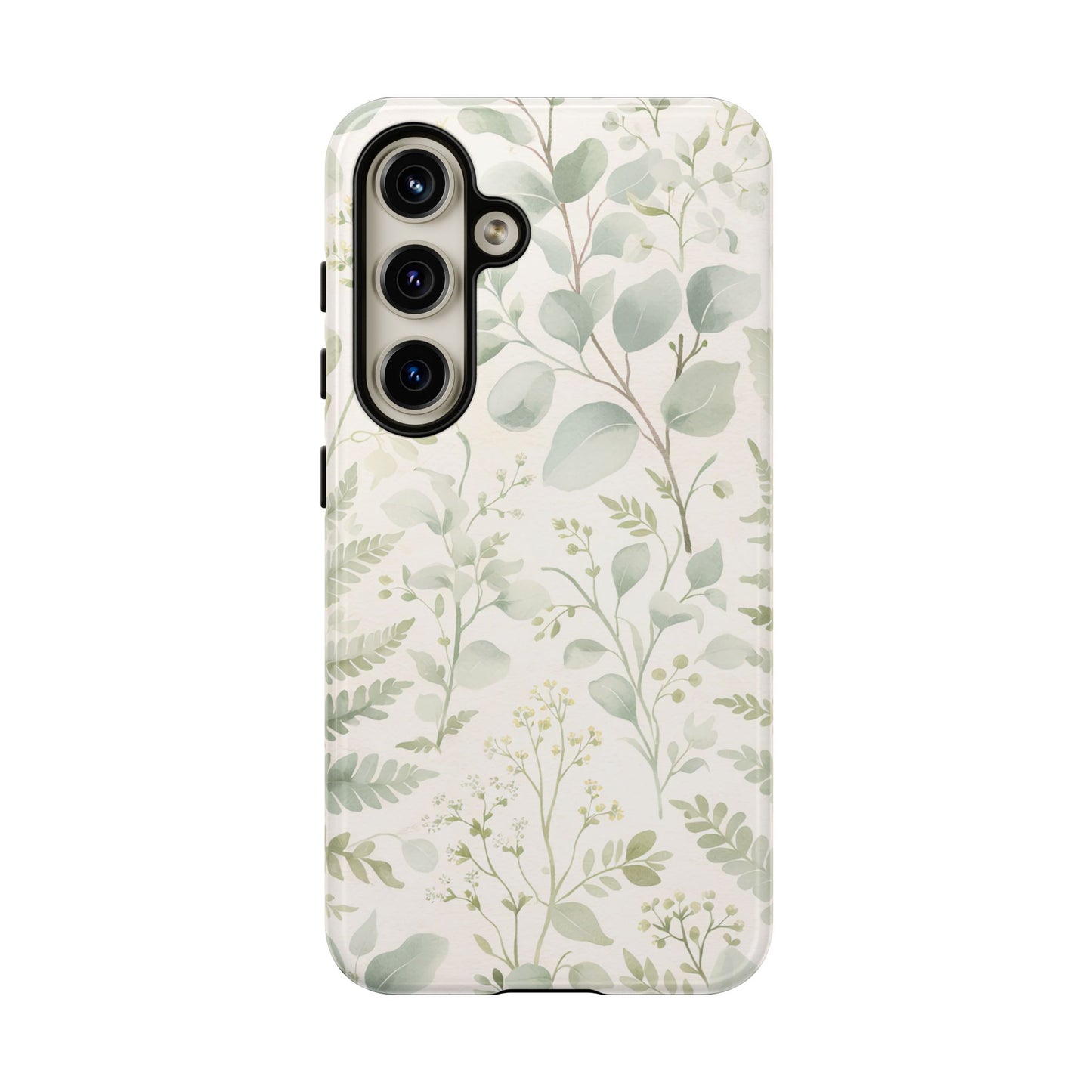 Floral Fern Tough Phone Case — Soft Green Botanical iPhone Cover