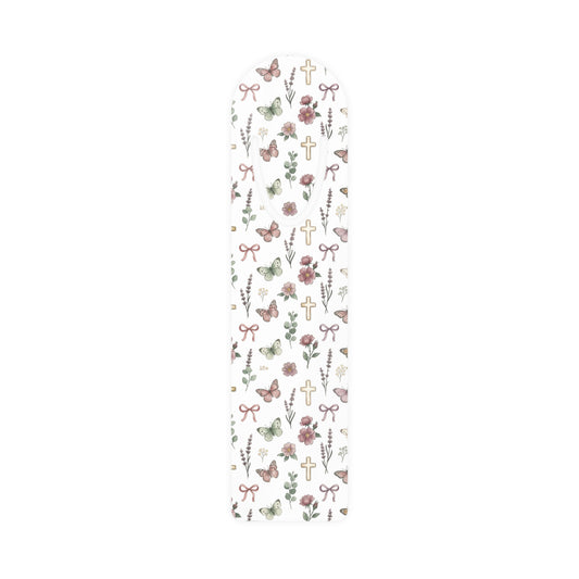 Floral Faith Metal Bookmark — Delicate Crosses & Butterflies Reading Marker