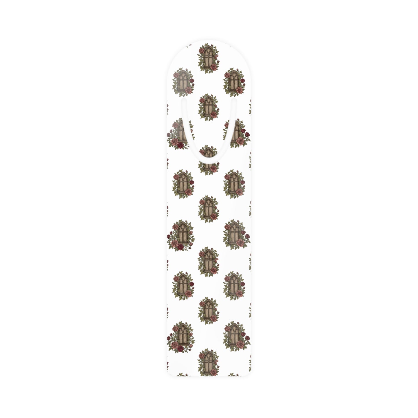 Rustic Church Window Metal Bookmark – Watercolor Floral Bookmark – Christian Reading Accessory – Book Lover Gift