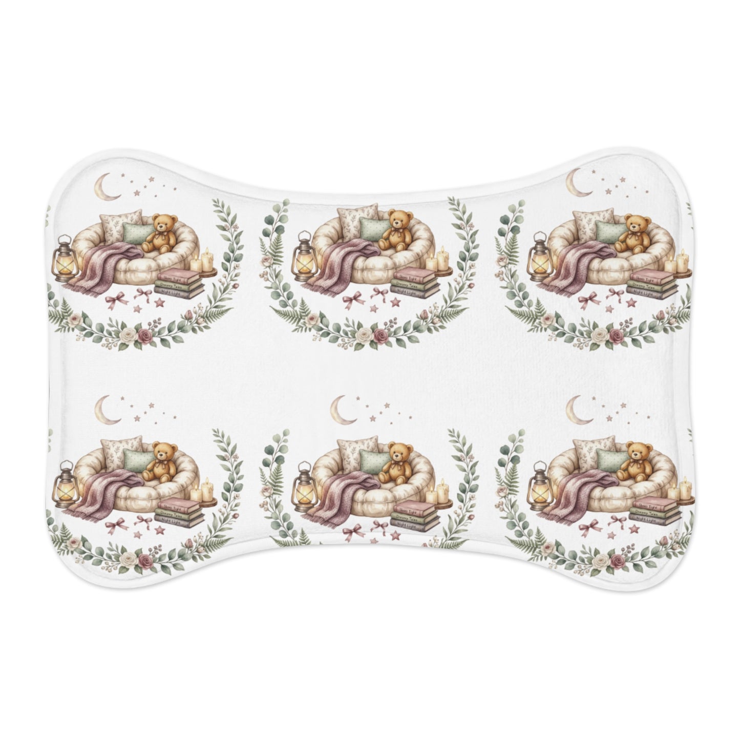 Watercolor Pet Feeding Mat — Cute Floral Placemat for Cats & Dogs