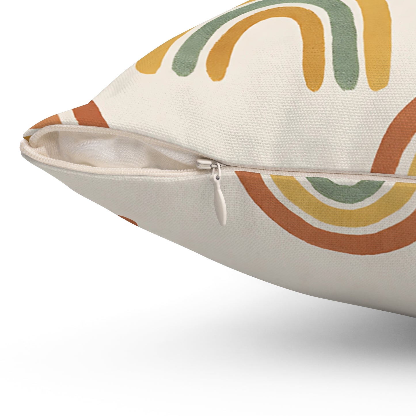 Boho Rainbow Throw Pillow – Double-Sided Decorative Cushion with Earthy Retro Tones