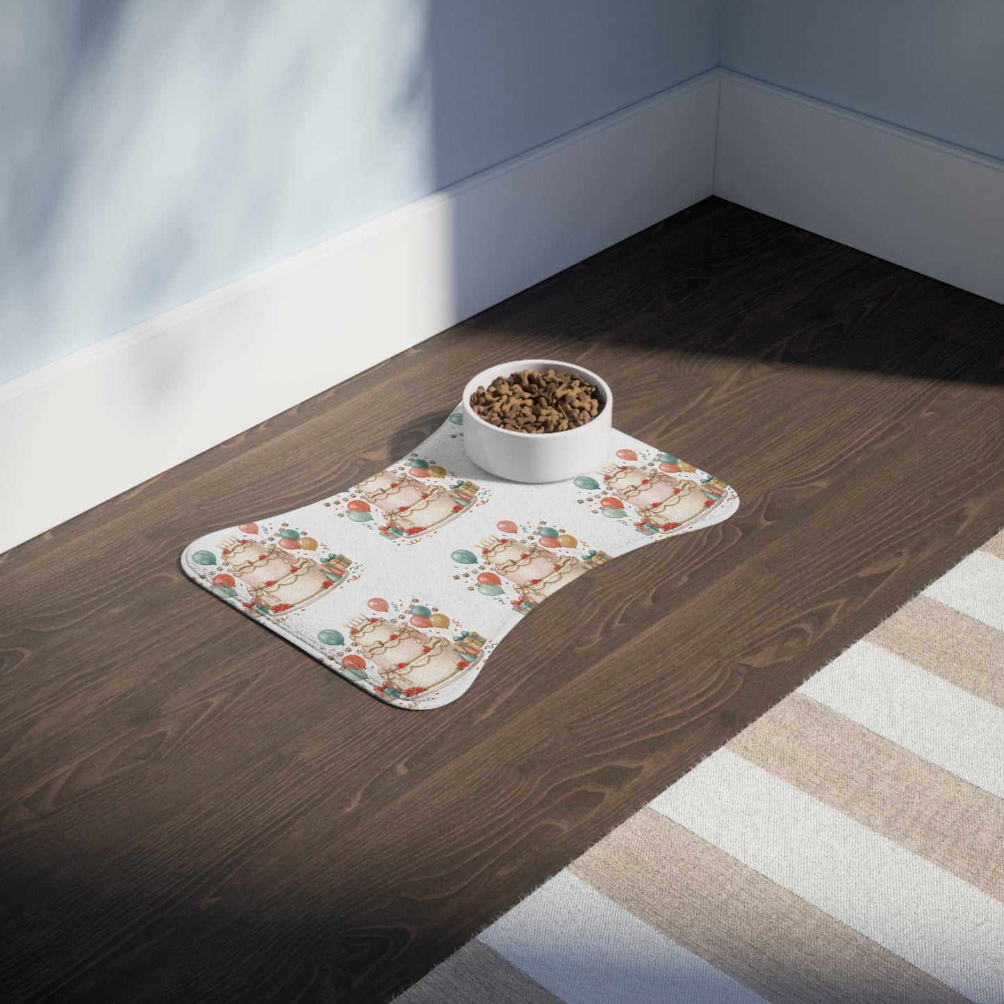 Birthday Cake Pet Feeding Mat — Festive Non-Slip Placemat for Dogs