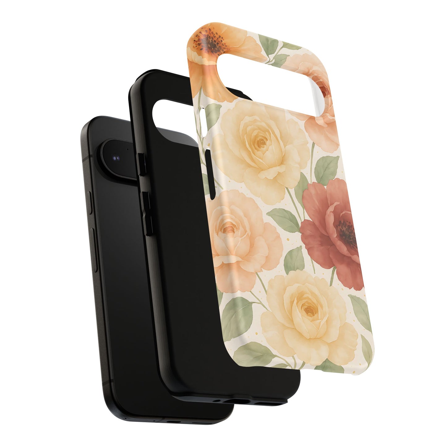 Vintage Rose Garden Phone Case – Soft Floral Print in Warm Neutrals