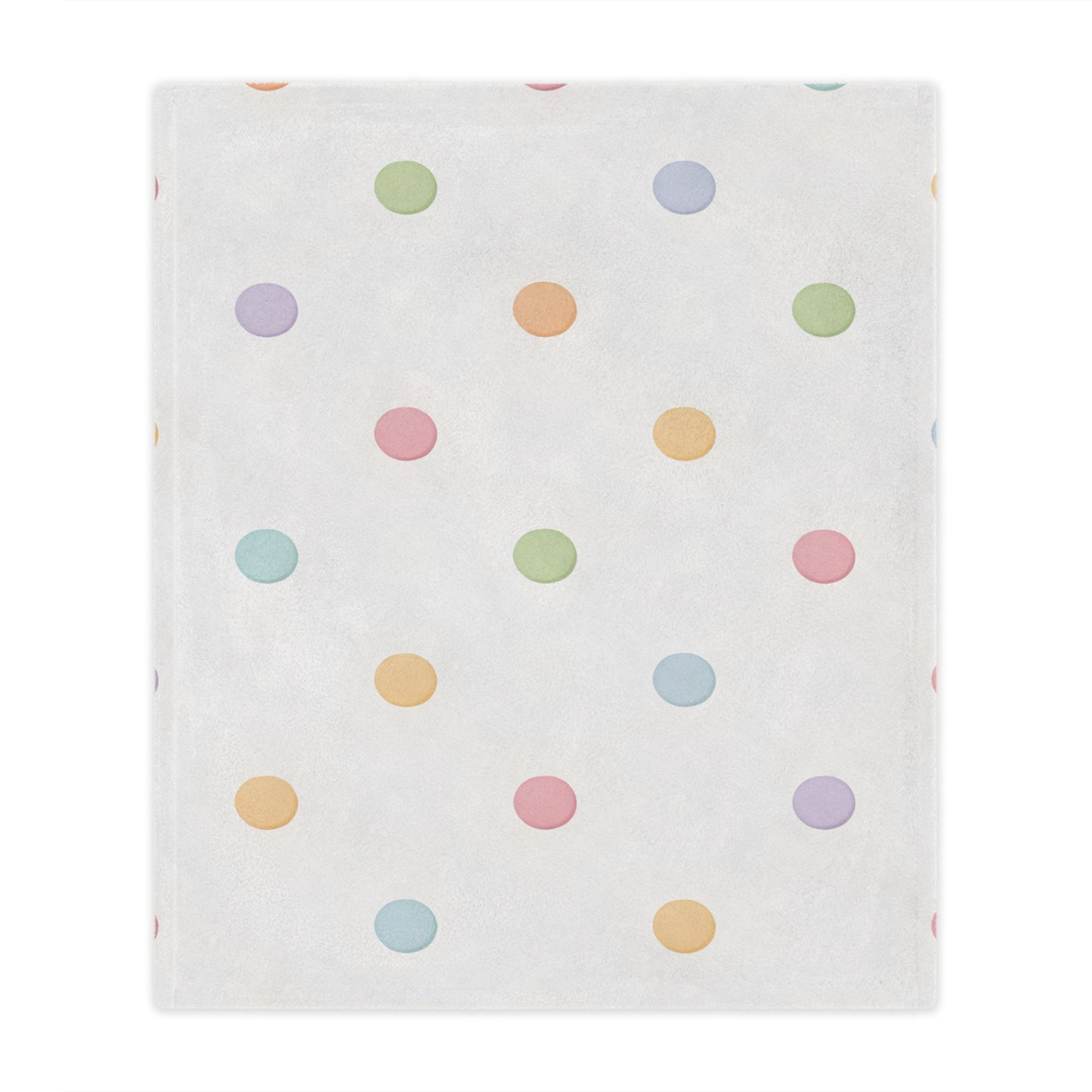 Pastel Polka Dot Minky Blanket — Soft Plush Baby Throw