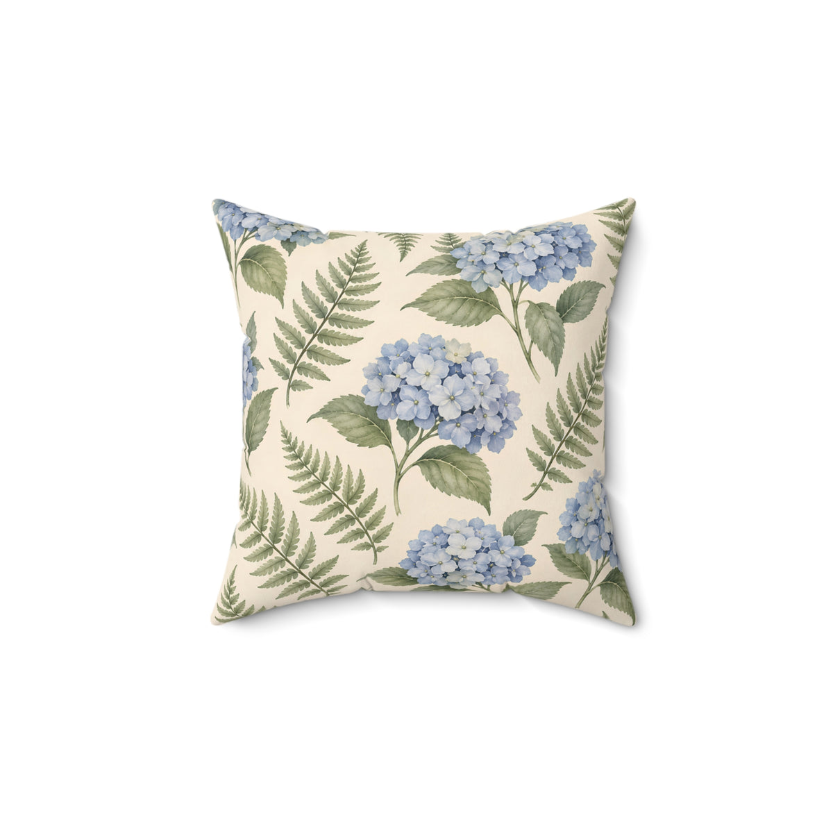 Hydrangea Fern Decorative Pillow