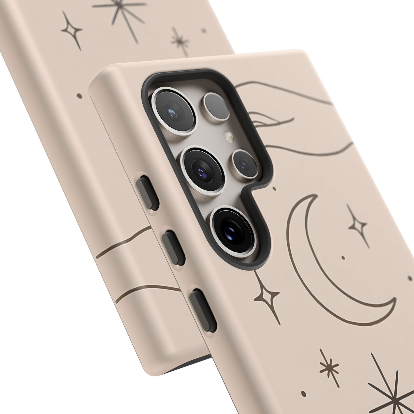 Mystic Minimalist Hands & Moon Phone Case – Celestial Line Art Design