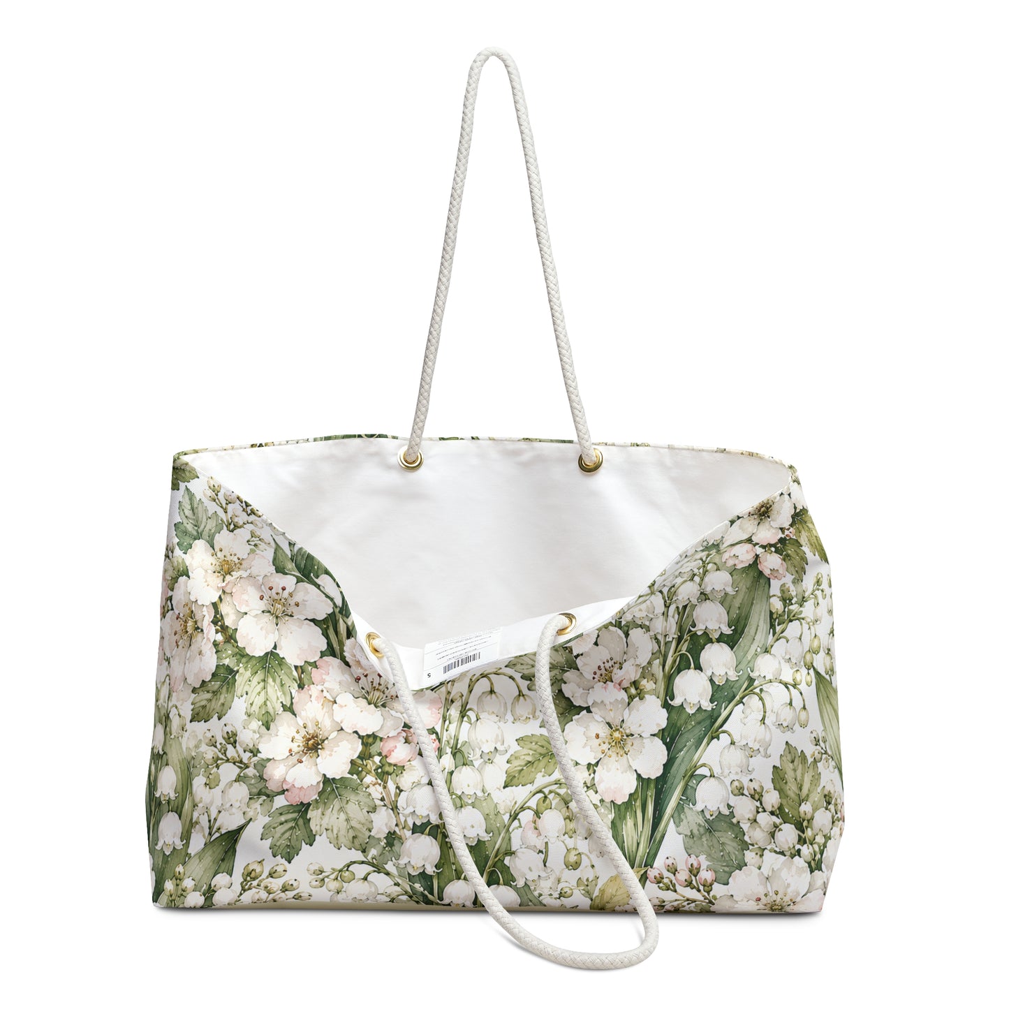 Lily of the Valley Floral Weekender Bag — Vintage Botanical Travel Tote