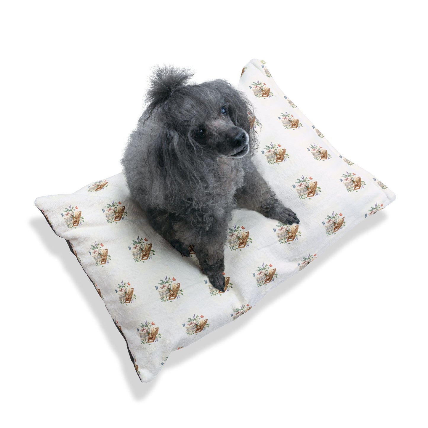 Spa Day Pet Bed – Relaxing Botanical Pet Cushion – Self-Care Inspired Pet Bed