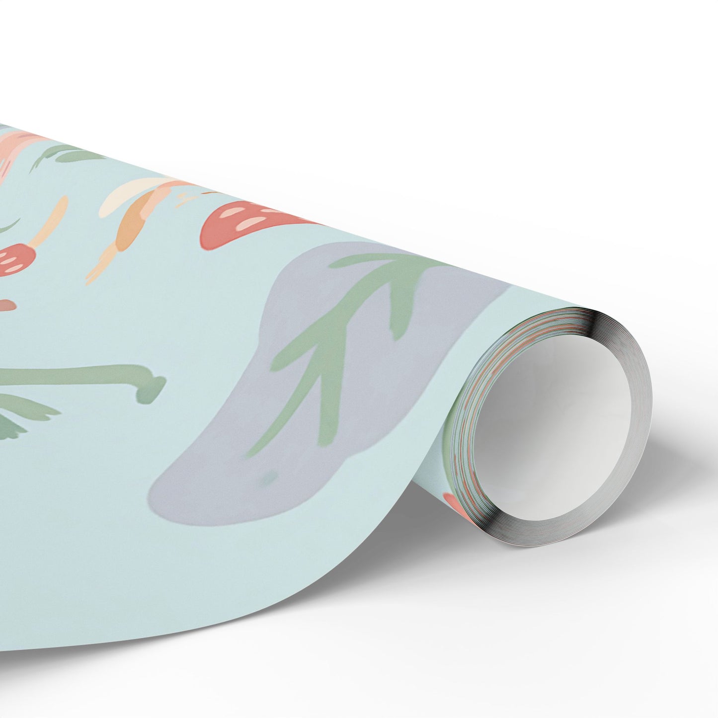 Whimsical Fairy Tale Wrapping Paper – Dragons, Fairies & Castles on Pastel Blue