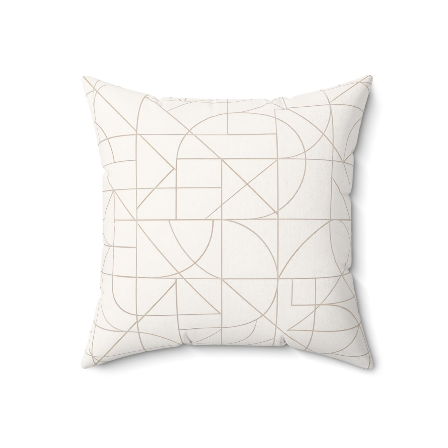 Geometric Beige Pattern Pillow — Modern Minimalist Decorative Throw Pillow