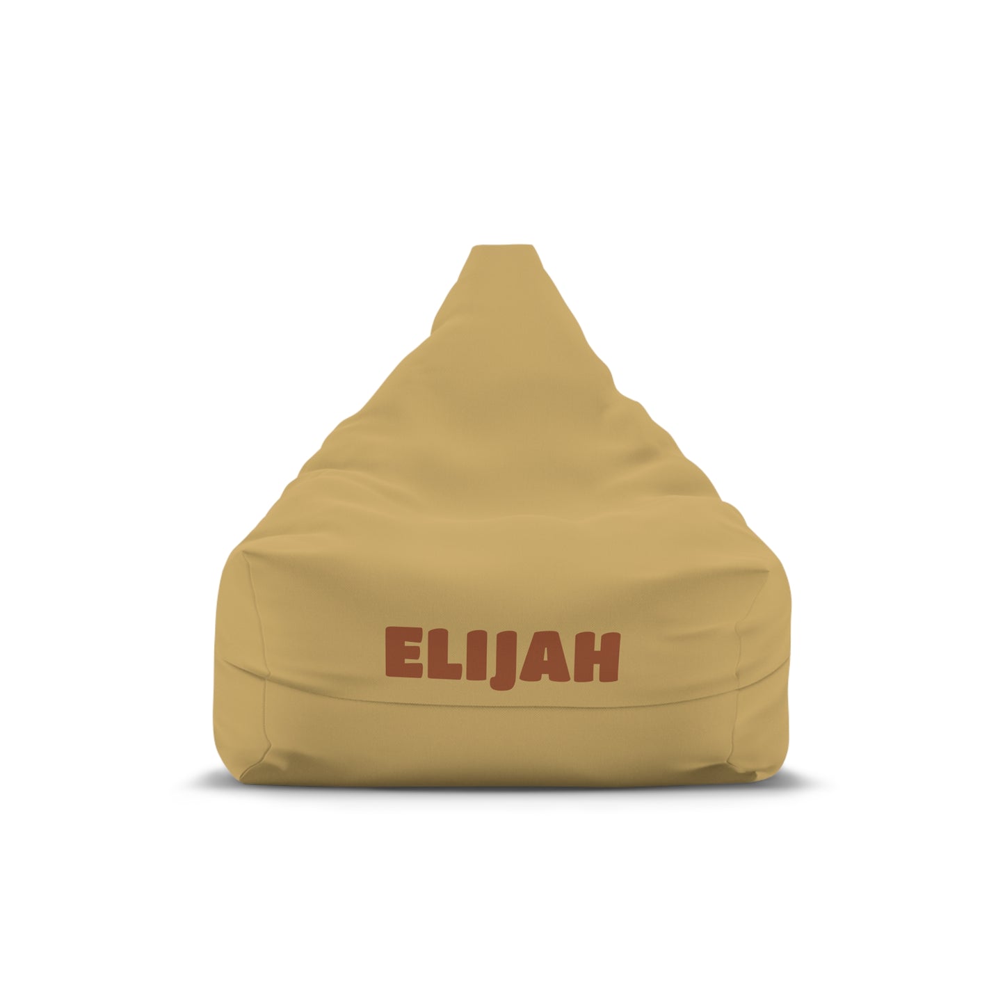 Personalized Kids Bean Bag Cover — Mustard Yellow with Bold Name (Elijah)