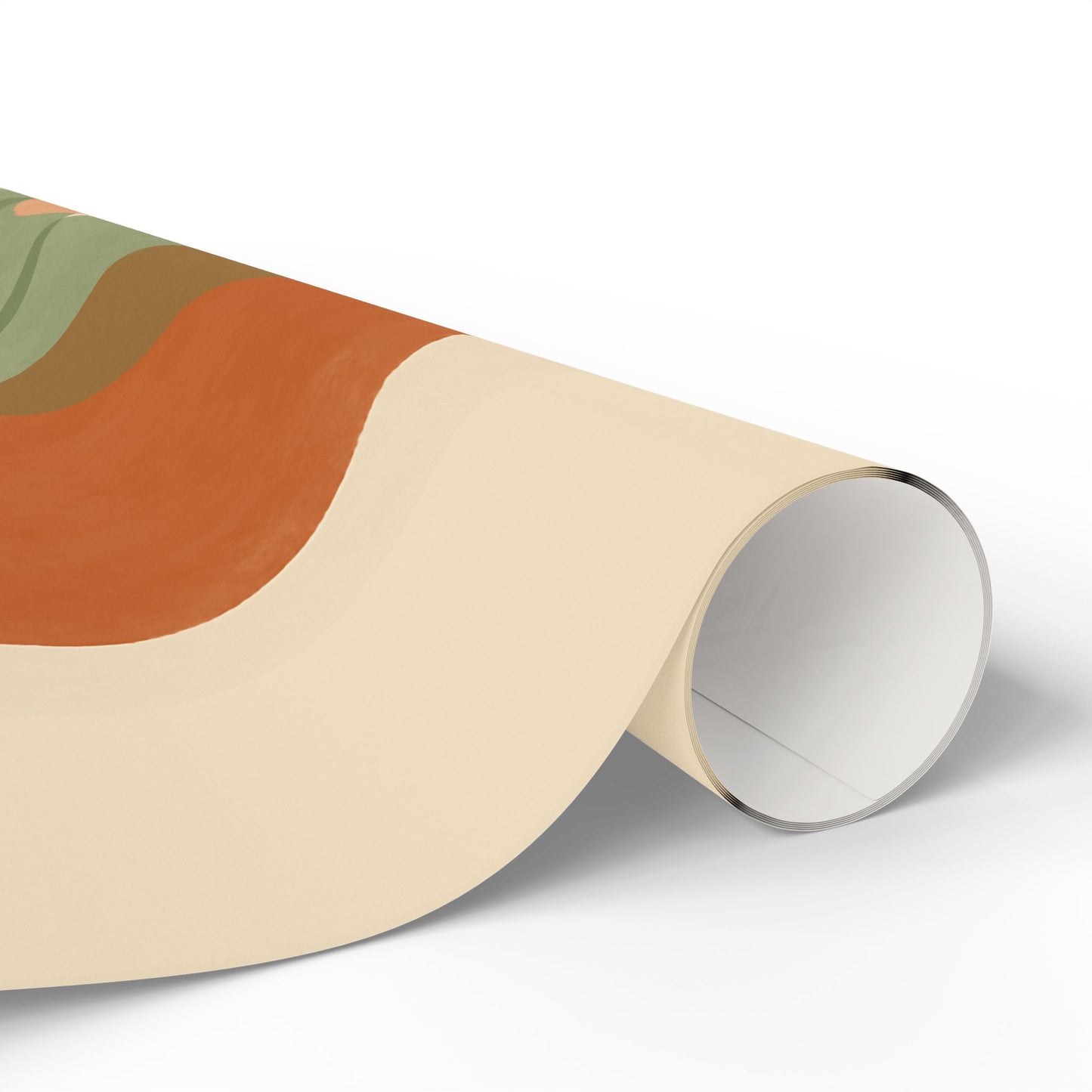 Modern Abstract Earth Tone Wrapping Paper – Terracotta, Sage & Peach Circles