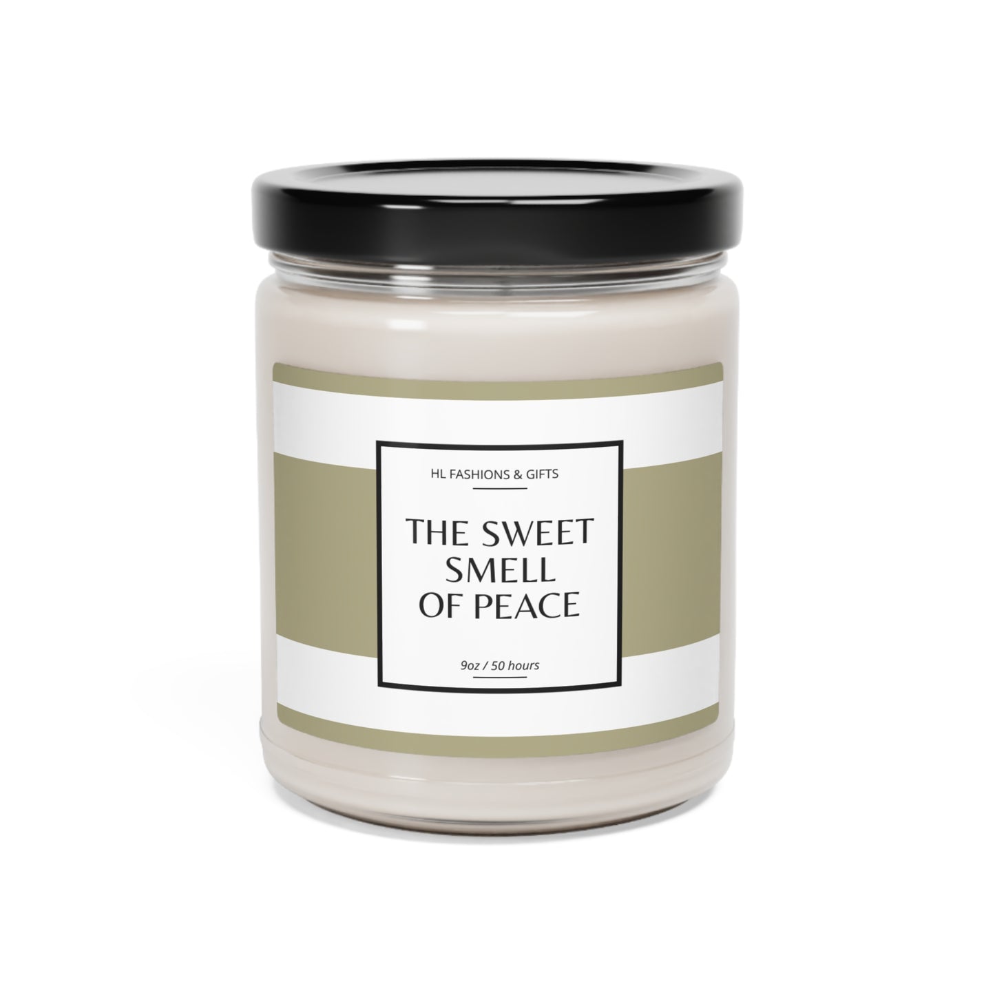 The Sweet Smell of Peace Soy Candle - Sage Green Label