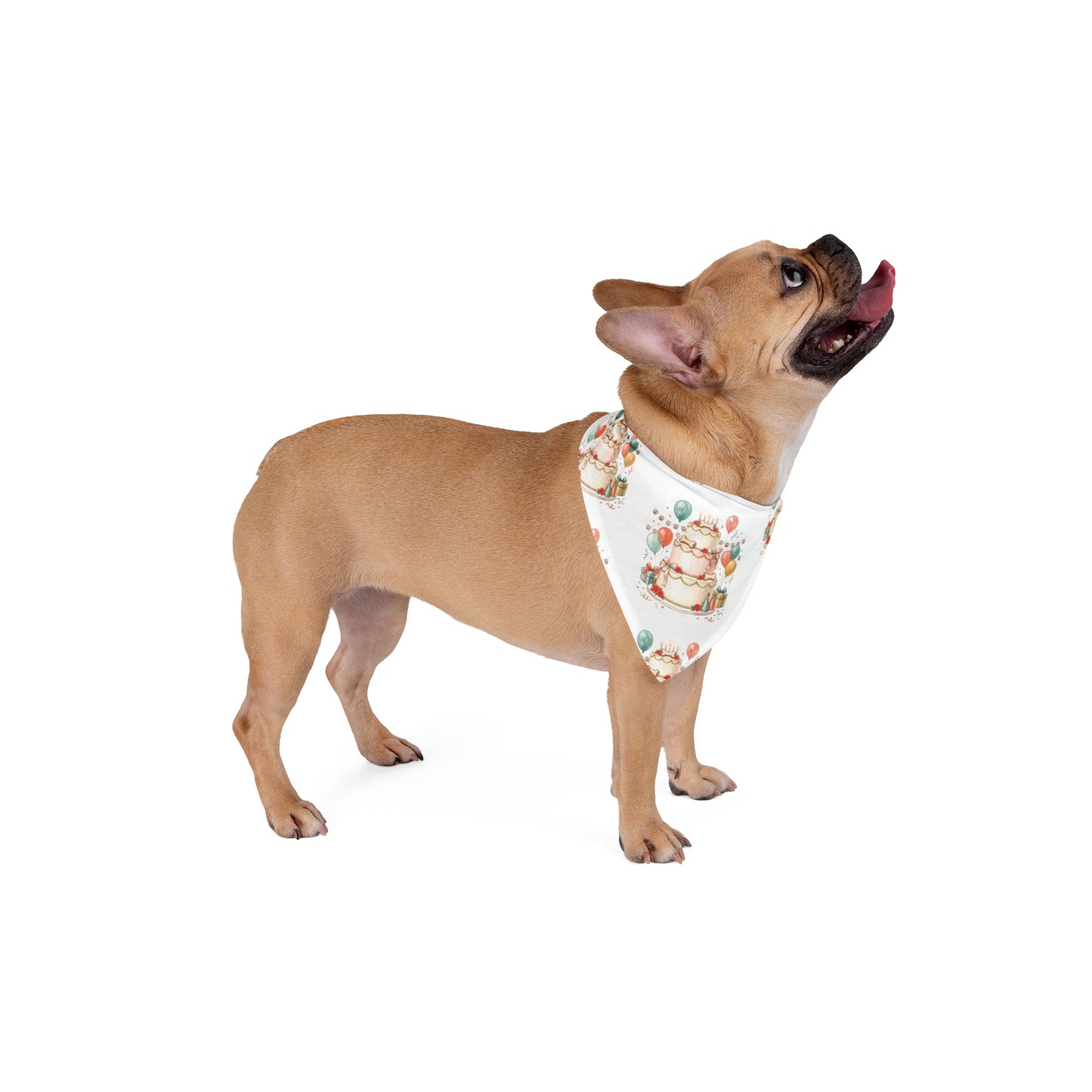 Birthday Cake Pet Bandana — Festive Pawty Accessory with Balloons