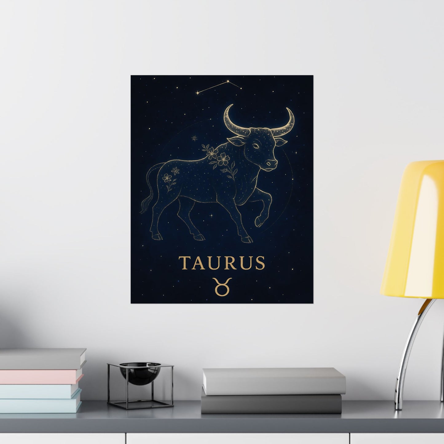 Taurus Zodiac Constellation Matte Poster – Celestial Astrology Wall Art Print (Multiple Sizes)