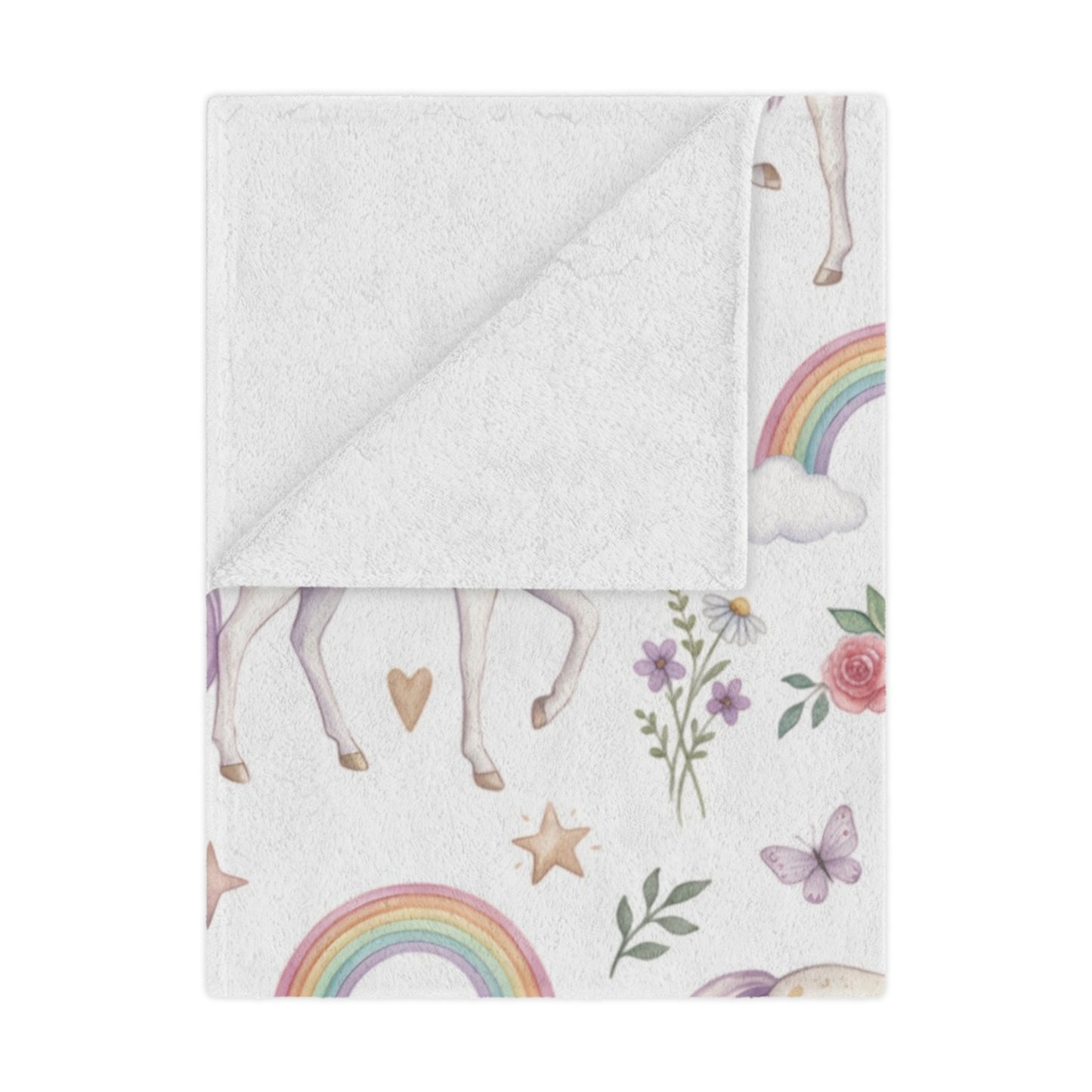 Unicorn Rainbow Minky Blanket – Soft Pastel Fantasy Throw for Kids & Nursery