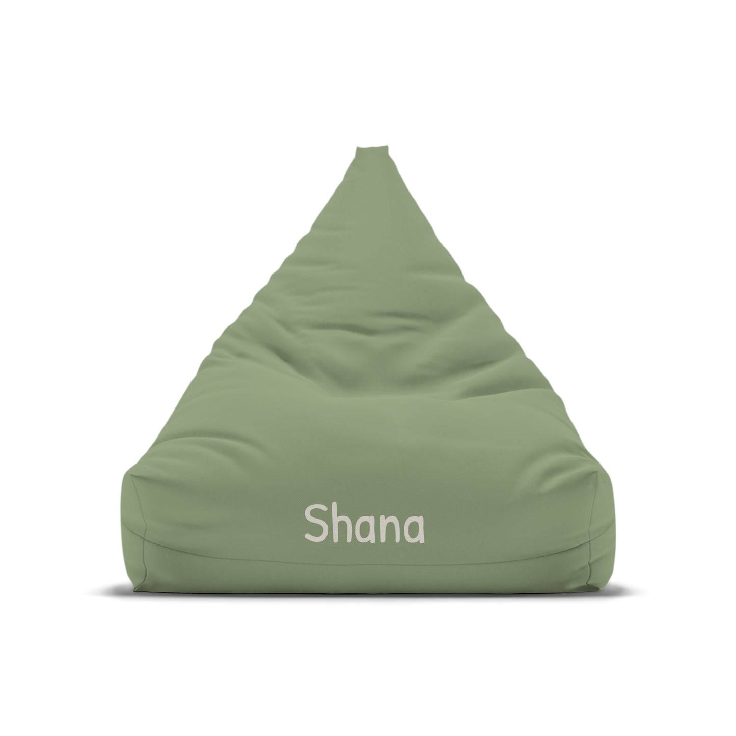 Personalized Olive Green Bean Bag Cover – Custom Name Accent