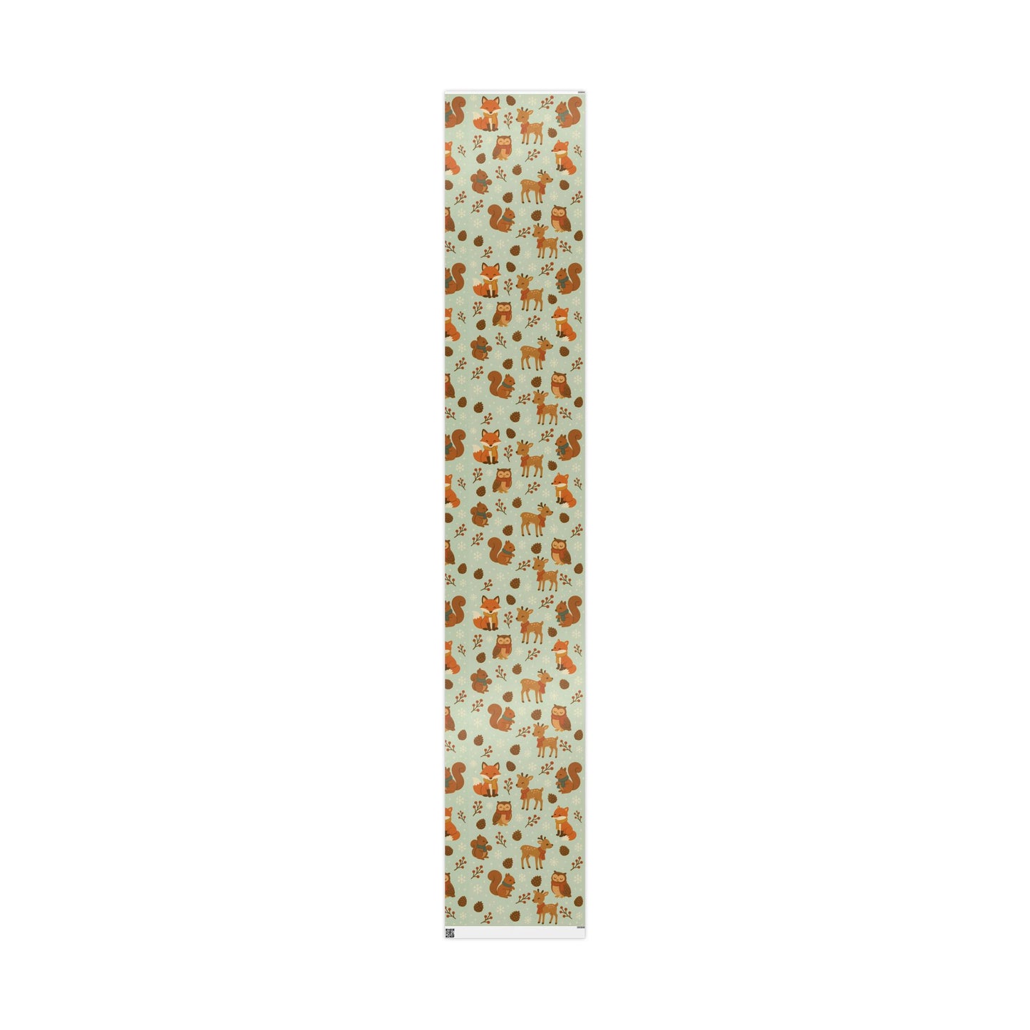 Woodland Winter Friends Wrapping Paper – Fox, Deer, Owl & Squirrel in Cozy Scarves